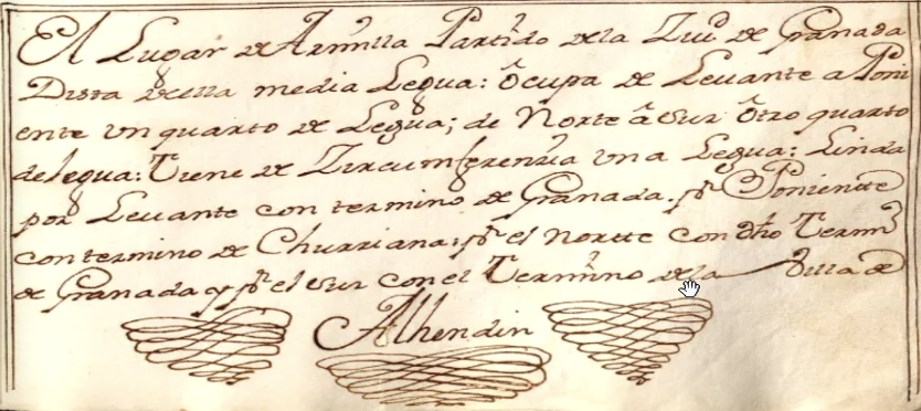 Descripción de la superficie de Armilla en 1760